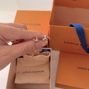 Authentic Louis Vuitton LV ESSENTIAL V STUD EARRINGS comes in box and receipt
